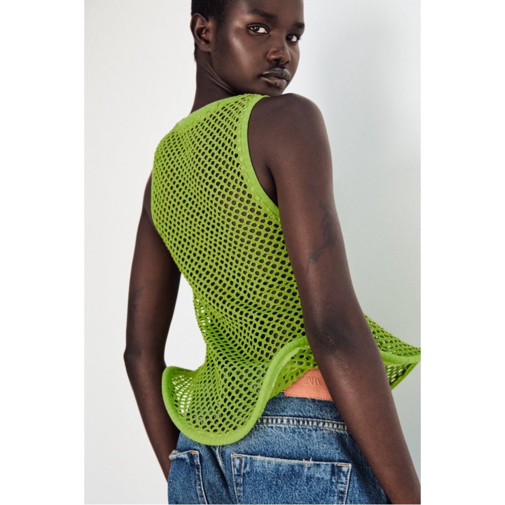 ZARA ~RIGID HEM MESH TANK TOP